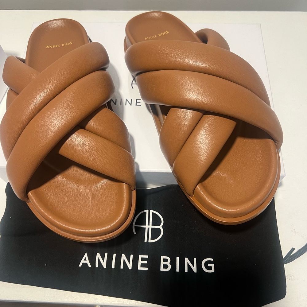 Anine Bing Leather Slides